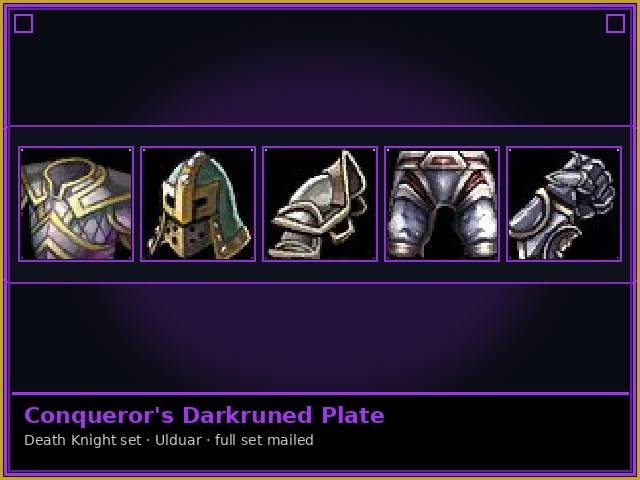 Death Knight · Ulduar — Conqueror's Darkruned Plate