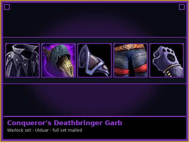 Warlock · Ulduar — Conqueror's Deathbringer Garb