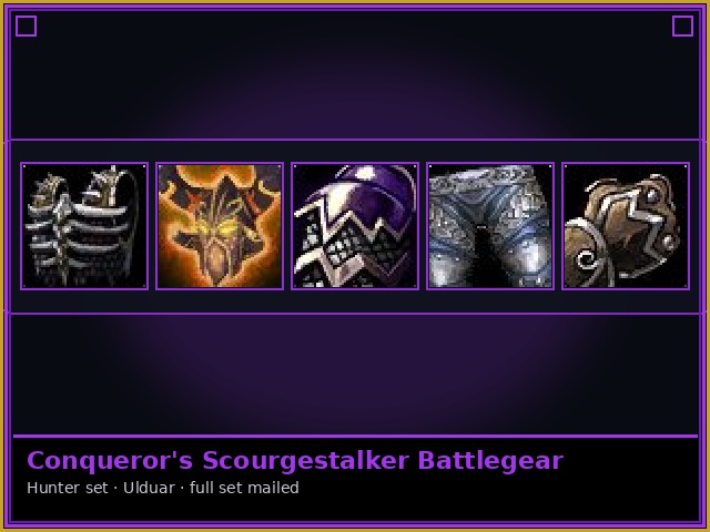 Hunter · Ulduar — Conqueror's Scourgestalker Battlegear